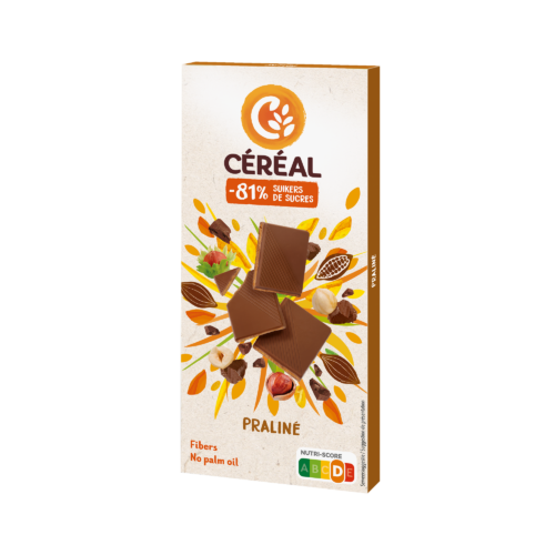 Tablette de chocolat au lait praliné