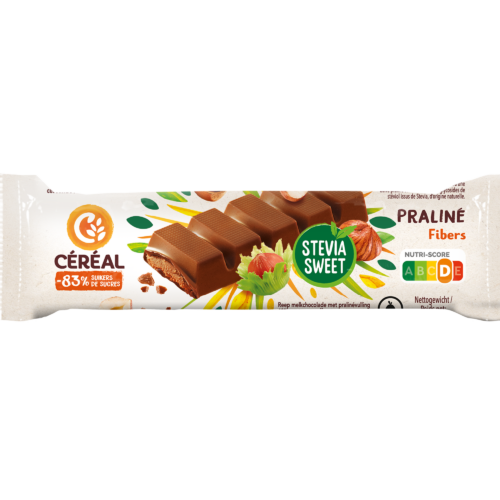 Praliné Melkchocoladereep met Stevia